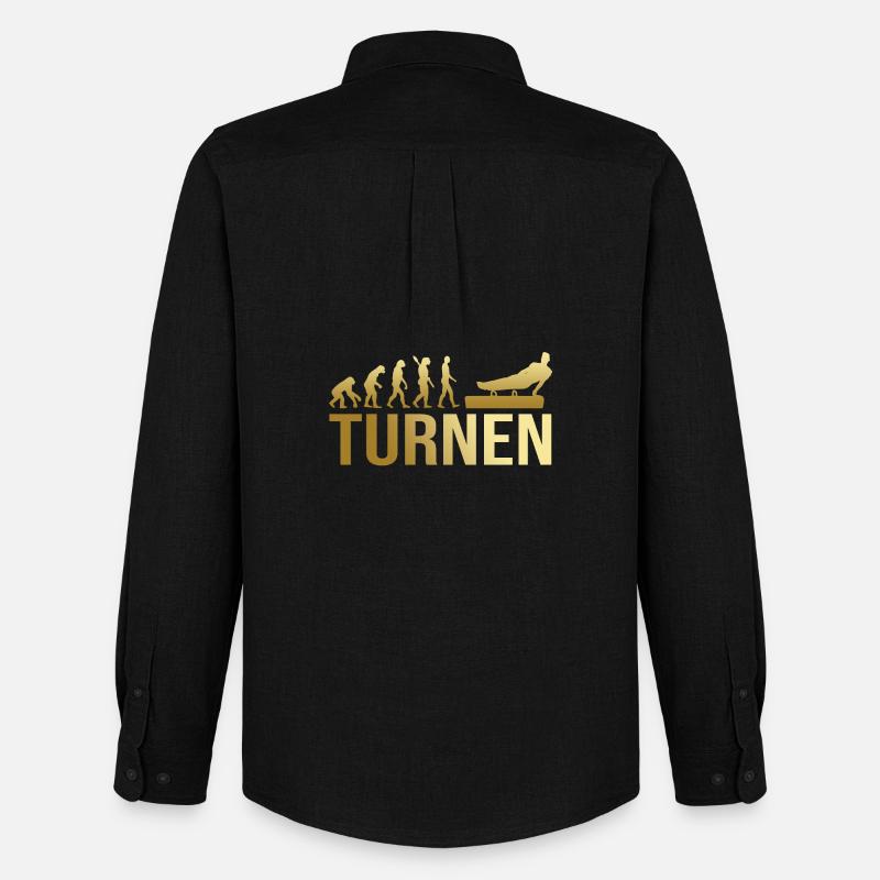 Evolution Turnen - Männer Oxford Hemd von Stanley/Stella - Schwarz