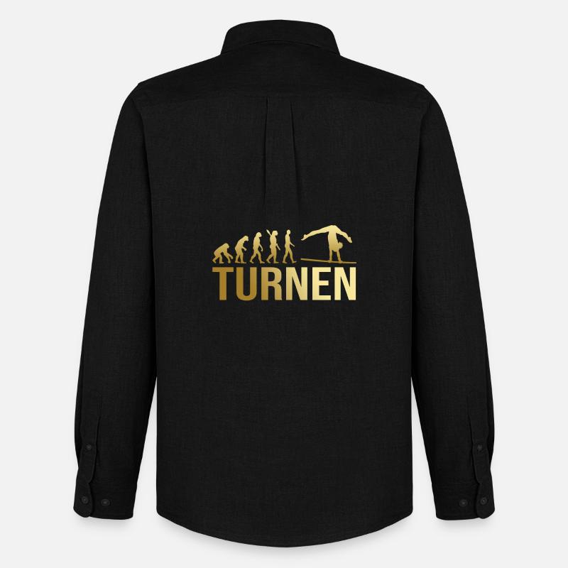 Evolution Turnen - Männer Oxford Hemd von Stanley/Stella - Schwarz