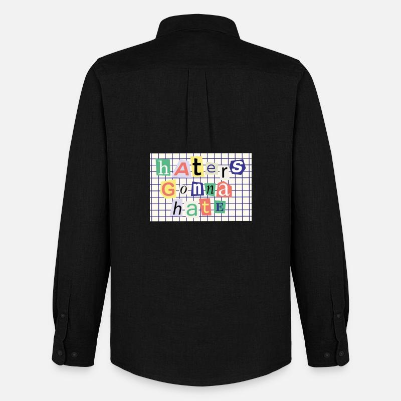 Haters Gonna Hate – Collage-Stil Statement - Männer Oxford Hemd von Stanley/Stella - Schwarz