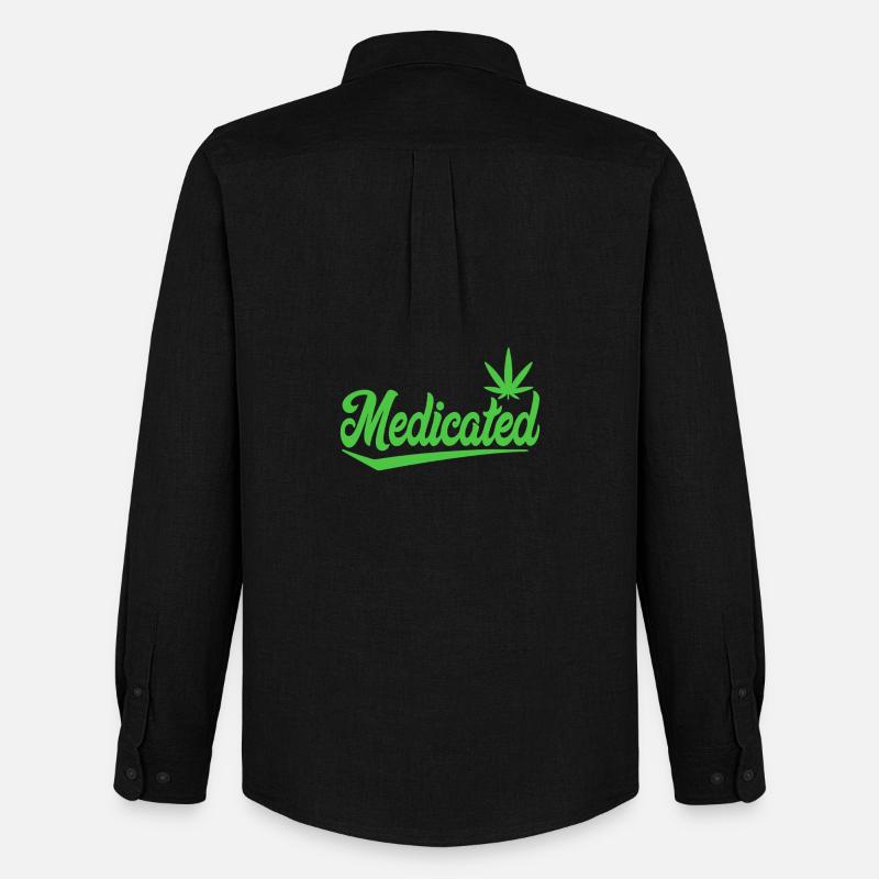 Medizinisches Skript mit Blatt | 420 Chill-Vibes - Männer Oxford Hemd von Stanley/Stella - Schwarz