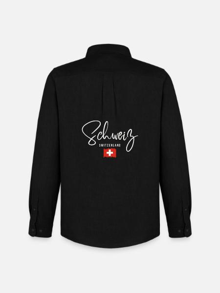 Fabriqué en Suisse, fierté suisse - Chemise Oxford homme Stanley/Stella - noir