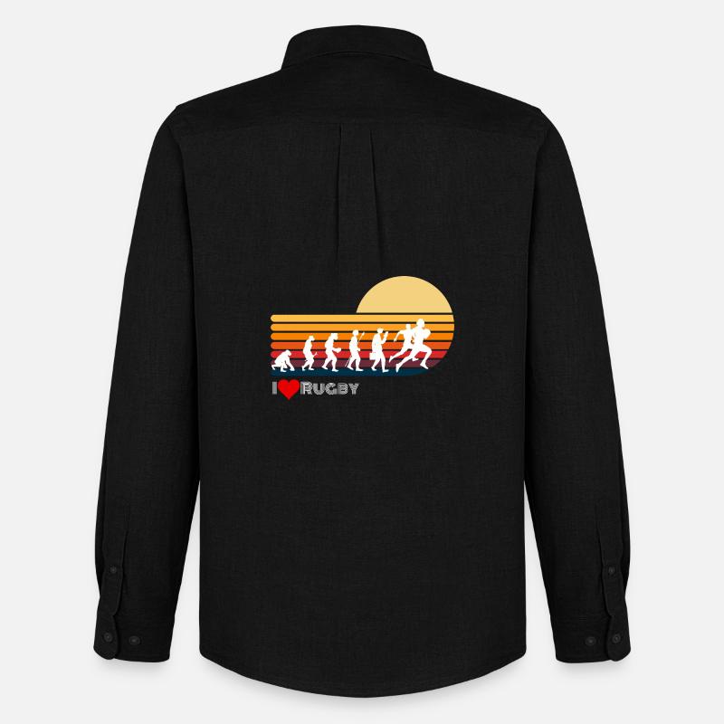 Rugby Retro Evolution Sunset - Men's Oxford Shirt by Stanley/Stella - black
