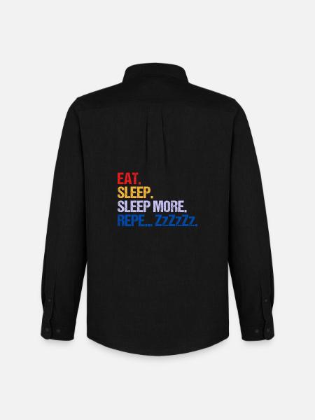 EAT SLEEP SLEEP MORE ZzZzZ - Men's Oxford Shirt by Stanley/Stella - black