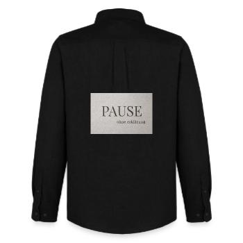Pause – without explanation - Men's Oxford Shirt by Stanley/Stella - black - Back - AI Model Male 185 dark (185cm)