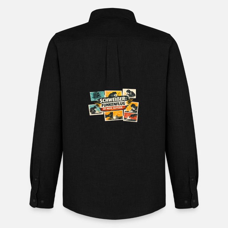 Funkenflug Glitzerkraft - Männer Oxford Hemd von Stanley/Stella - Schwarz