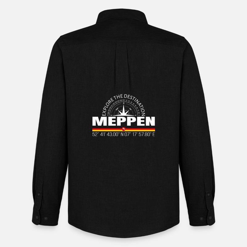 Meppen - Männer Oxford Hemd von Stanley/Stella - Schwarz