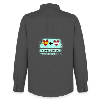 Spanien und Lettland 100% Flaggengenie - Männer Oxford Hemd von Stanley/Stella - Anthrazit - Hinten - AI Model Male 185 dark (185cm)