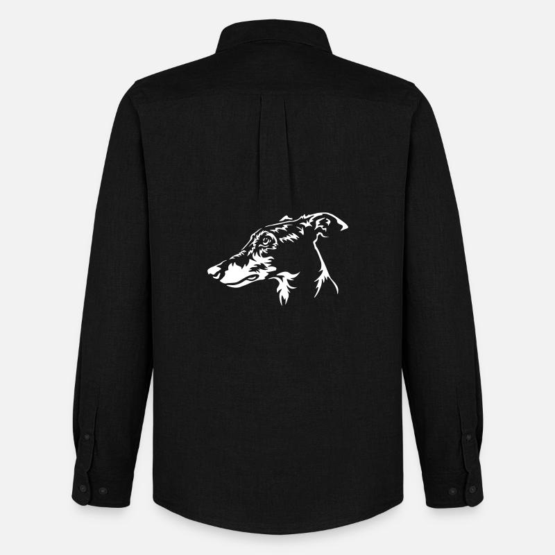 Greyhound Kopf "Black Edition" - Männer Oxford Hemd von Stanley/Stella - Schwarz