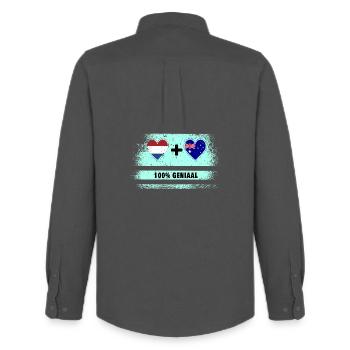 Australien und Niederlande 100% Genius Flagge - Männer Oxford Hemd von Stanley/Stella - Anthrazit - Hinten - AI Model Male 185 dark (185cm)
