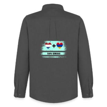 Armenien und die Niederlande 100% Genius Flagge - Männer Oxford Hemd von Stanley/Stella - Anthrazit - Hinten - AI Model Male 185 dark (185cm)