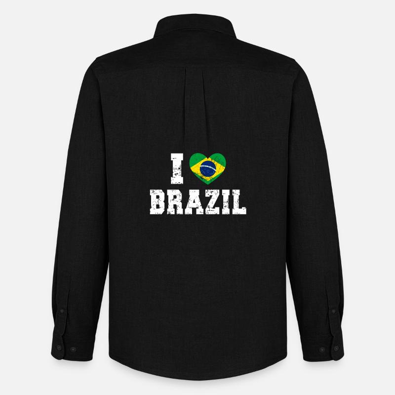Brasilien - Männer Oxford Hemd von Stanley/Stella - Schwarz
