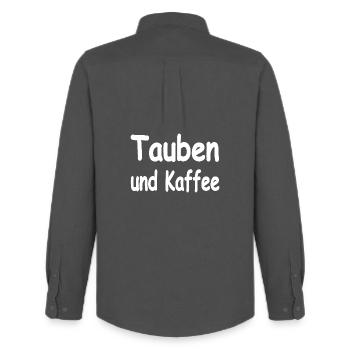 Tauben - Männer Oxford Hemd von Stanley/Stella - Anthrazit - Hinten - AI Model Male 185 dark (185cm)