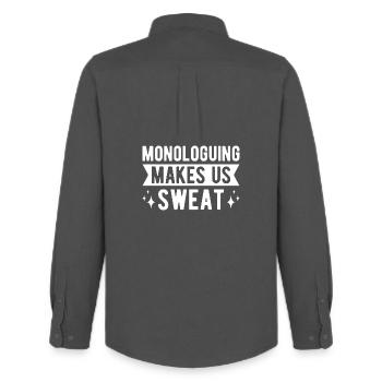 Theater Monologuing Makes Us Sweat Actor Musical - Men's Oxford Shirt by Stanley/Stella - anthracite - Back - AI Model Male 185 dark (185cm)