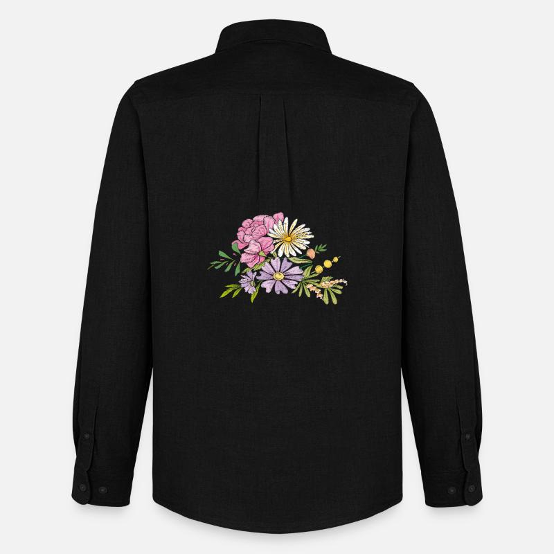 Blumenstrauß  - Männer Oxford Hemd von Stanley/Stella - Schwarz
