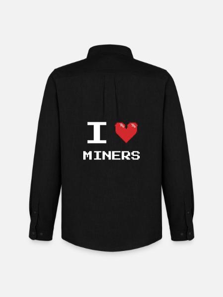 I love Miners Retro Herz - Männer Oxford Hemd von Stanley/Stella - Schwarz
