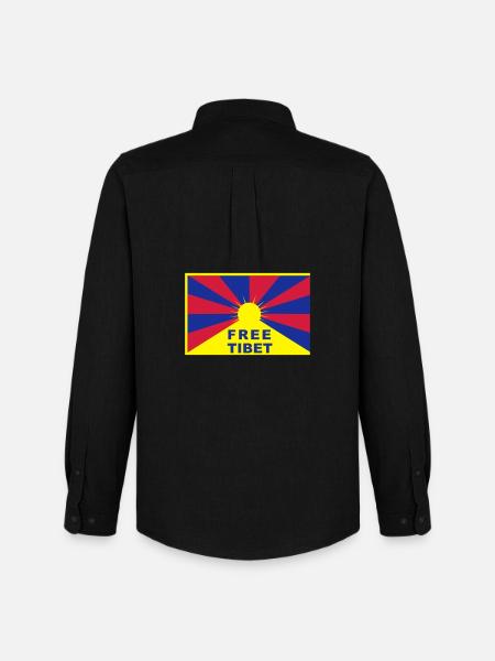 Free Tibet - Men's Oxford Shirt by Stanley/Stella - black