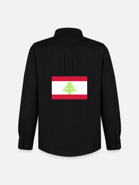 Lebanon T-shirt flag Flag - Men's Oxford Shirt by Stanley/Stella - black