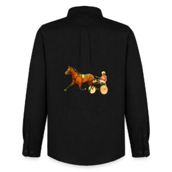 trotteur - Chemise Oxford homme Stanley/Stella - noir - Dos - AI Model Male 185 dark (185cm)