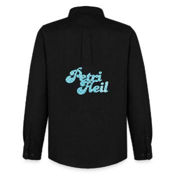 Petri Heil Angler passe-temps motif d’écailles de poisson - Chemise Oxford homme Stanley/Stella - noir - Dos - AI Model Male 185 dark (185cm)