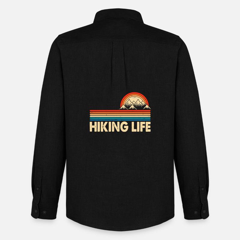 Wandern Wanderer Bergsteiger Geschenk - Männer Oxford Hemd von Stanley/Stella - Schwarz