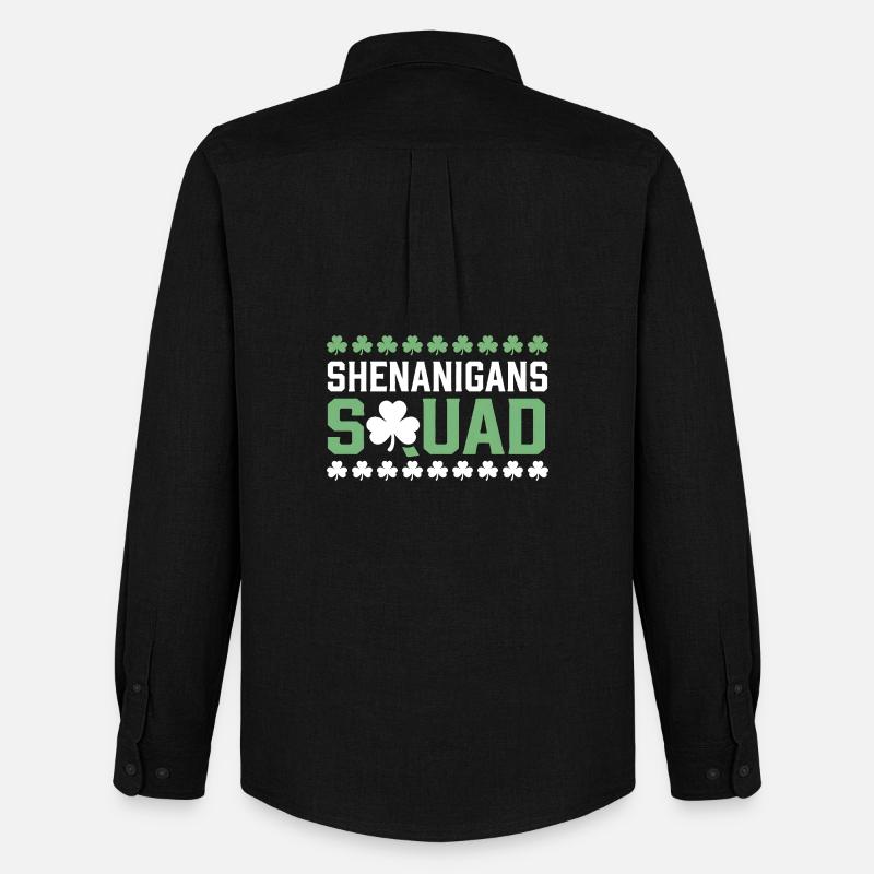 Shenanigans Squad Shamrock Tee - Men's Oxford Shirt by Stanley/Stella - black