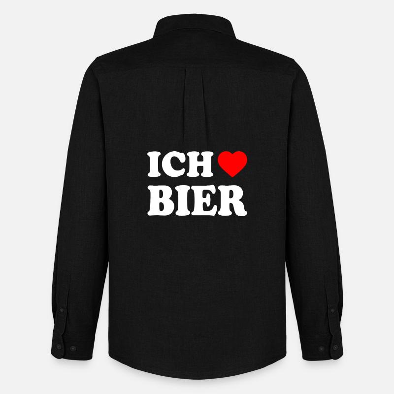 Ich liebe bier - Männer Oxford Hemd von Stanley/Stella - Schwarz