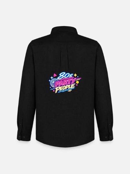 80s Party People Neon Retro - Men's Oxford Shirt by Stanley/Stella - black