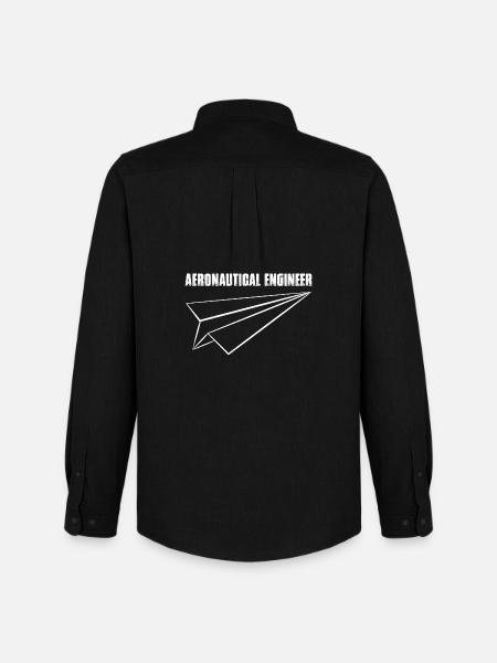 Aeronautical Engineer Paper Airplane - Men's Oxford Shirt by Stanley/Stella - black