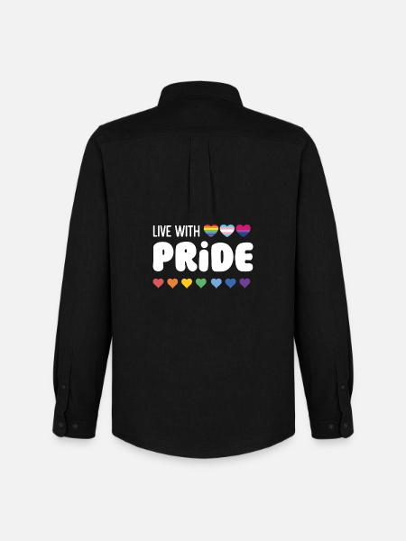 LGBTQ Pride Month - Live with Pride - Men's Oxford Shirt by Stanley/Stella - black