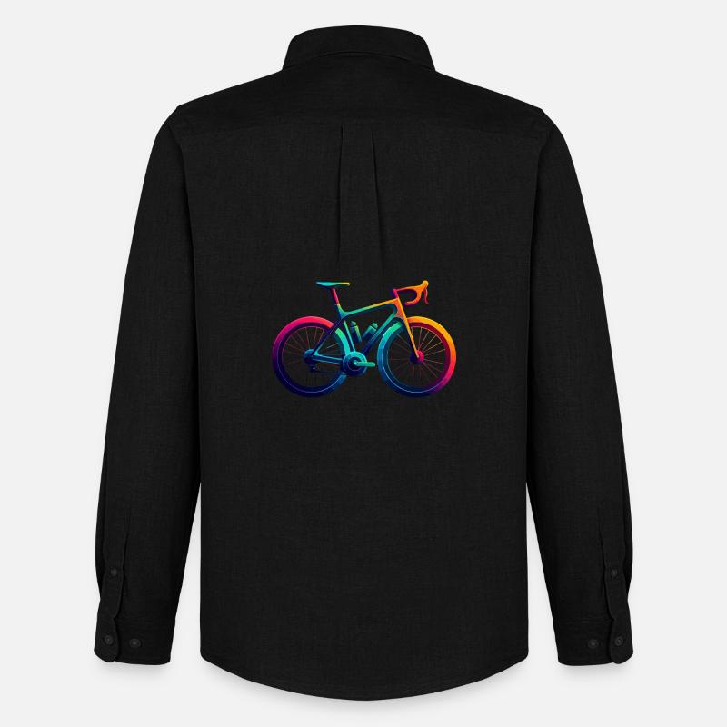 Lebendiger Regenbogen Radfahren Illustration - Männer Oxford Hemd von Stanley/Stella - Schwarz
