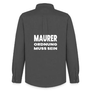 Maurer - Männer Oxford Hemd von Stanley/Stella - Anthrazit - Hinten - AI Model Male 185 dark (185cm)