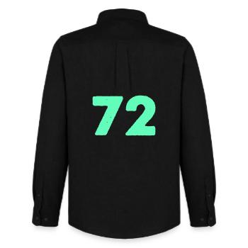 Neon Zahl 72 Mint Grafik - Männer Oxford Hemd von Stanley/Stella - Schwarz - Hinten - AI Model Male 185 dark (185cm)