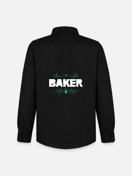Baker Dekorative Typografie - Männer Oxford Hemd von Stanley/Stella - Schwarz