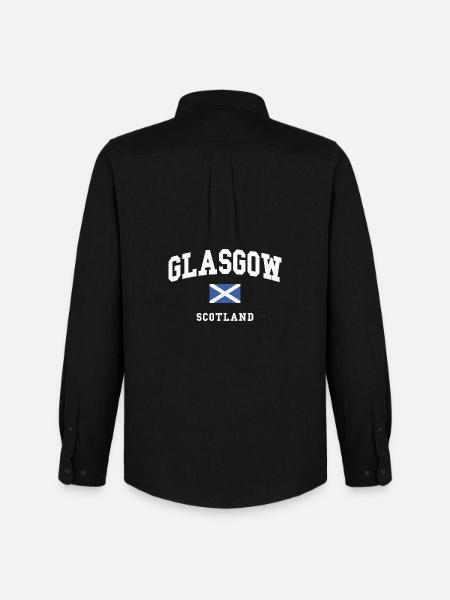 Glasgow Scotland Flag Graphic - Men's Oxford Shirt by Stanley/Stella - black