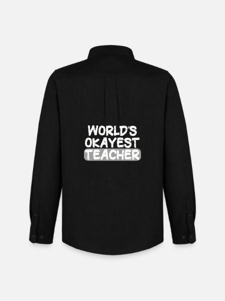 World's Okayest Teacher Statement - Men's Oxford Shirt by Stanley/Stella - black
