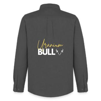 Uranium Bull Investor Commodity Trader Shirt - Men's Oxford Shirt by Stanley/Stella - anthracite - Back - AI Model Male 185 dark (185cm)