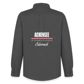 Lac d’Achensee - Chemise Oxford homme Stanley/Stella - charbon - Dos - AI Model Male 185 dark (185cm)