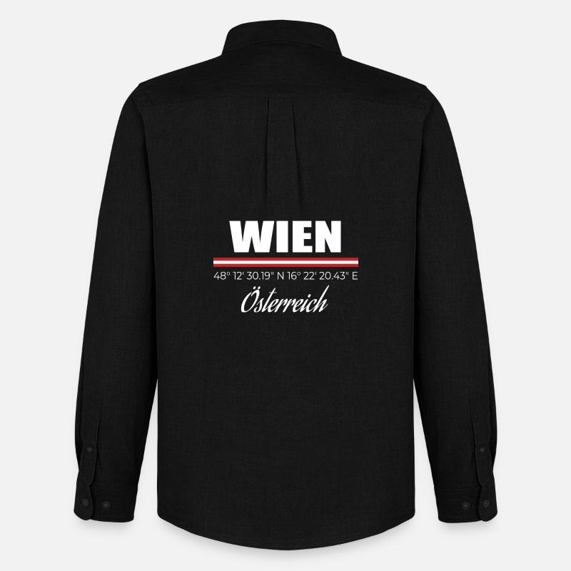 Wien - Männer Oxford Hemd von Stanley/Stella - Schwarz