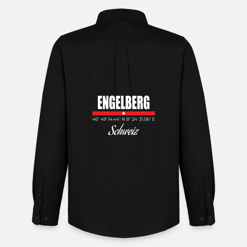 Engelberg - Männer Oxford Hemd von Stanley/Stella - Schwarz