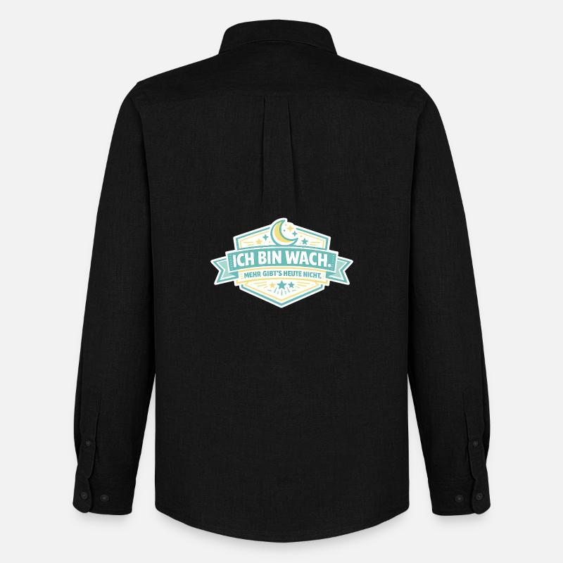 Ich bin wach Badge - Männer Oxford Hemd von Stanley/Stella - Schwarz