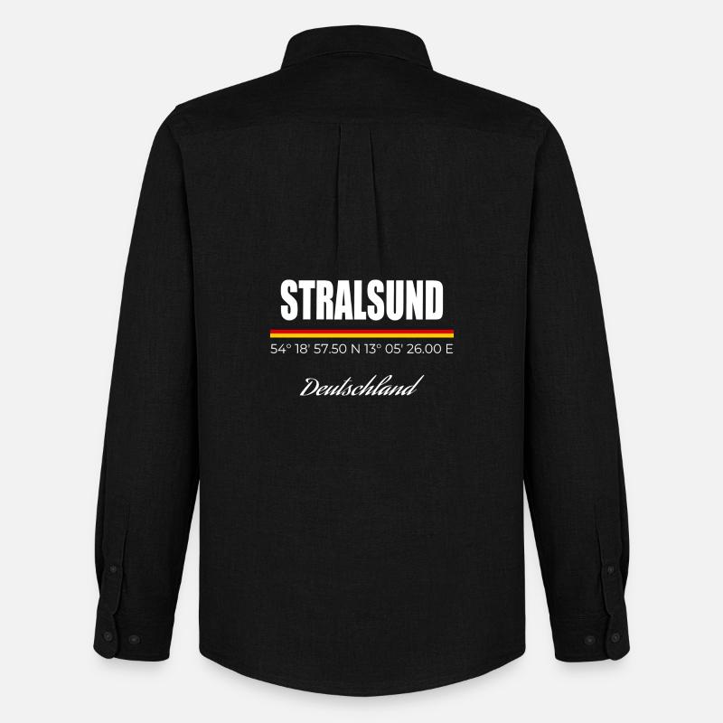 Stralsund - Männer Oxford Hemd von Stanley/Stella - Schwarz