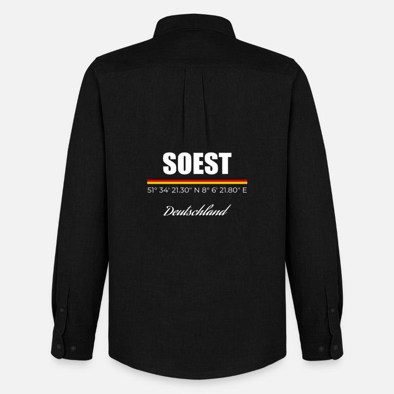 Soest - Männer Oxford Hemd von Stanley/Stella - Schwarz