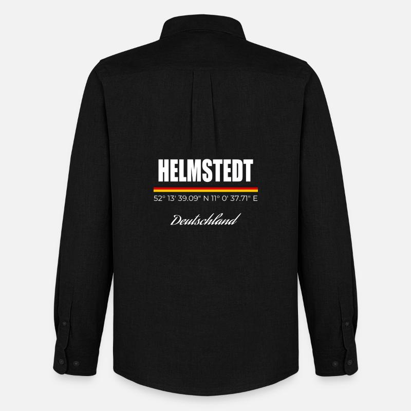 Helmstedt - Männer Oxford Hemd von Stanley/Stella - Schwarz