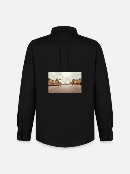 Louvre Pyramid in the Square - Men's Oxford Shirt by Stanley/Stella - black