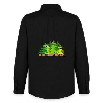 waldmensch wälder baum bäume geschenkidee - Männer Oxford Hemd von Stanley/Stella - Schwarz - Hinten - AI Model Male 185 dark (185cm)
