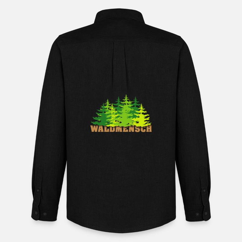 waldmensch wälder baum bäume geschenkidee - Männer Oxford Hemd von Stanley/Stella - Schwarz