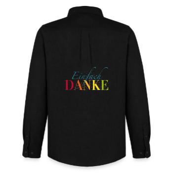 Einfach Dankeschön sagen - Männer Oxford Hemd von Stanley/Stella - Schwarz - Hinten - AI Model Male 185 dark (185cm)