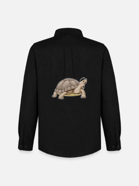 Turtle Painter Brush Painting - Men's Oxford Shirt by Stanley/Stella - black