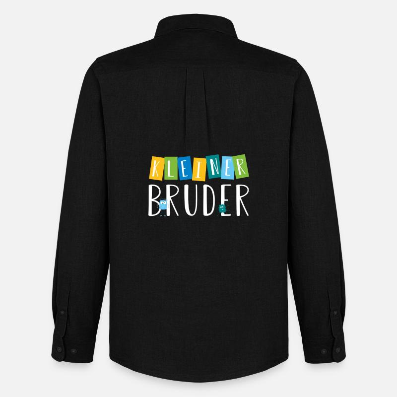kleiner Bruder - süße Monster - Männer Oxford Hemd von Stanley/Stella - Schwarz