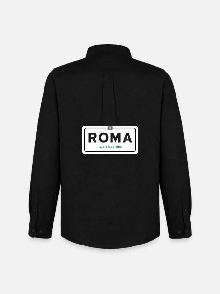 Rom Ortsschild - Männer Oxford Hemd von Stanley/Stella - Schwarz